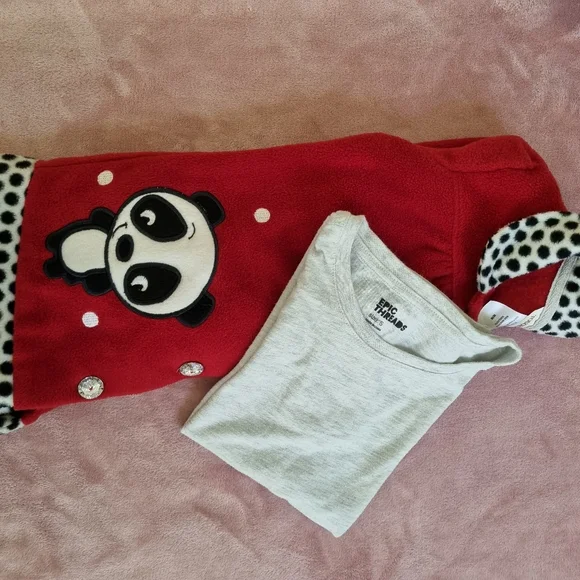 Tough skins Girls Panda Fleece Jacket Red color Size S . - Picture 9 of 10